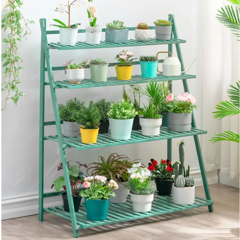 Sale Multi-layer Balcony Plant Stand Folding Storage Flower Shelves Hanging Design Strong Load Bearing Indoor Garden