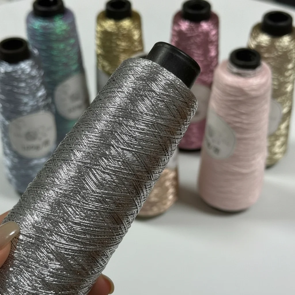 100g/Roll Multicolor Fine Gold Silver Yarn Dia.0.8mm Crochet Accessories Metallic Color Core-spun Hand-woven Supplies DIY