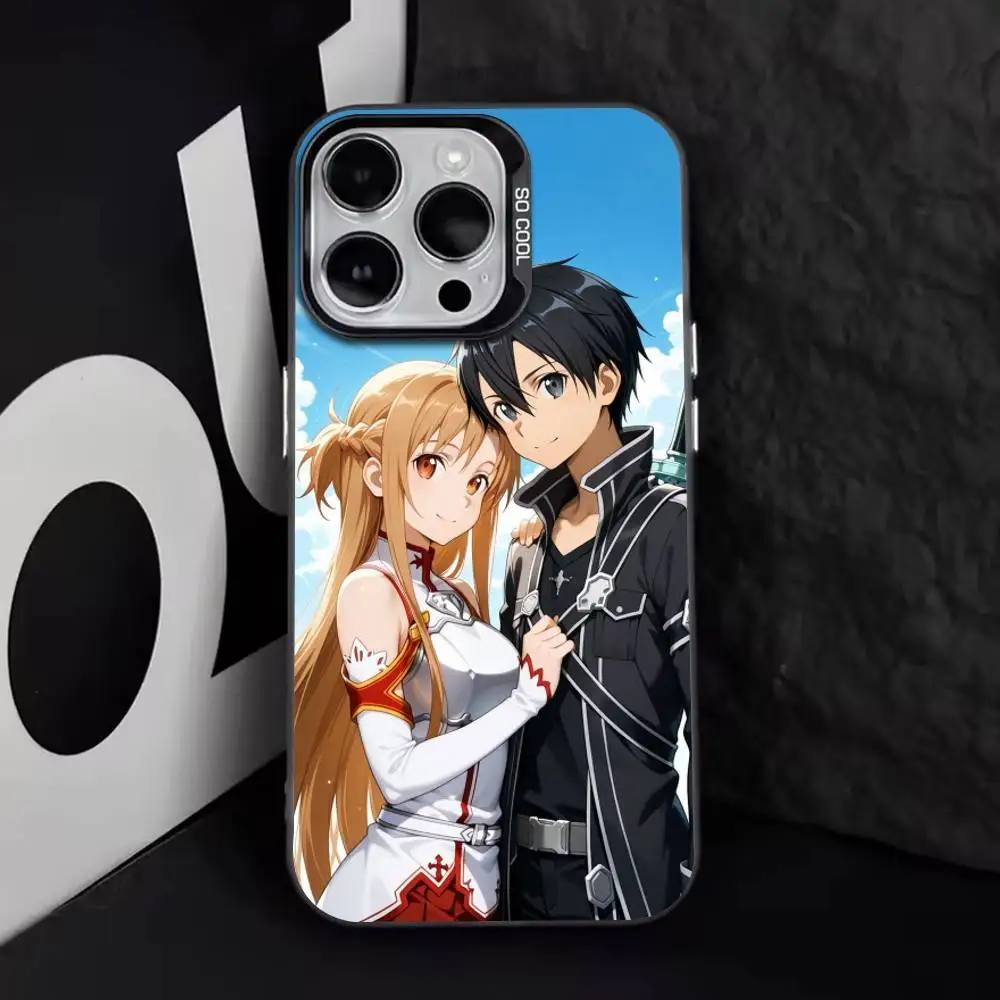 Kazuto Kirigaya-Asuna Yuuki   Phone Case For iPhone 17,16,15,14,13,12,11 Plus,Pro Max,XS,Colorful Silver Black Cover