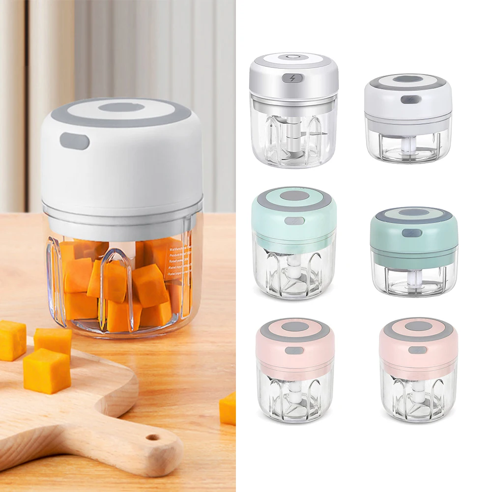 

Electric Garlic Chopper, Mini Portable Veggie Chopper, 100ML/250ML USB Vegetable Onion Processor With Magnetic Safety Lock