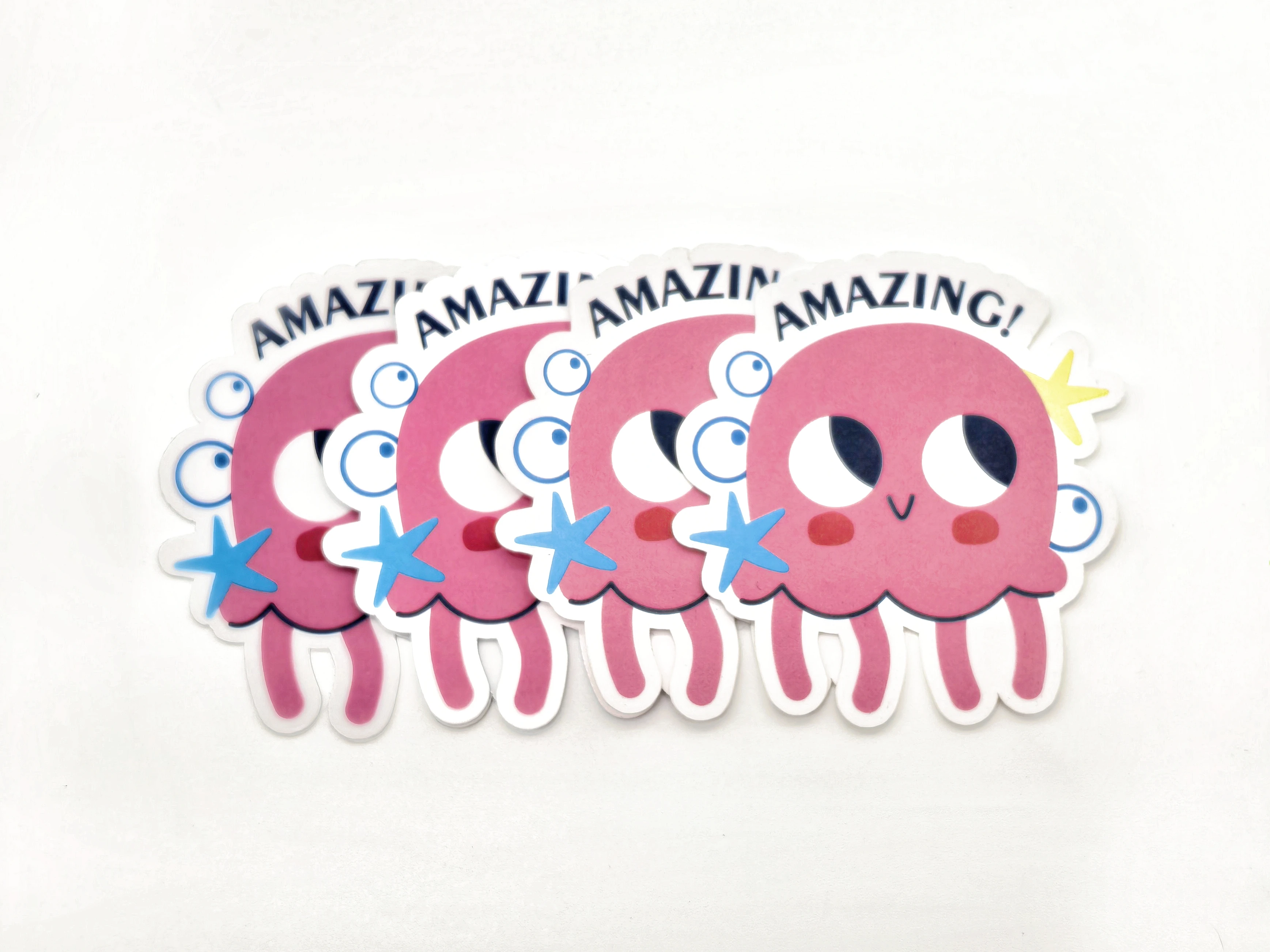 100pcs Custom Stickers PVC Waterproof  Vinyl Personalized Logo Design Cute Sticker Laptop Birthday Party Wedding Business