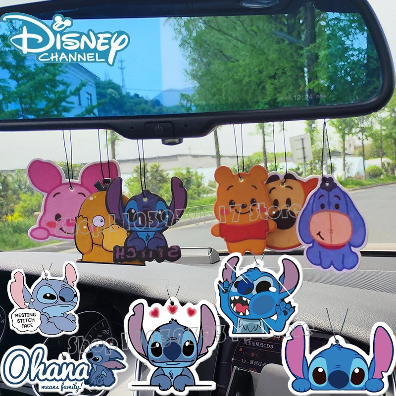 Cute Stitch Disney Car aromaterapia Anime Figure Mickey Mouse accessori per auto decorazione della stanza ciondolo guardaroba profumo regalo