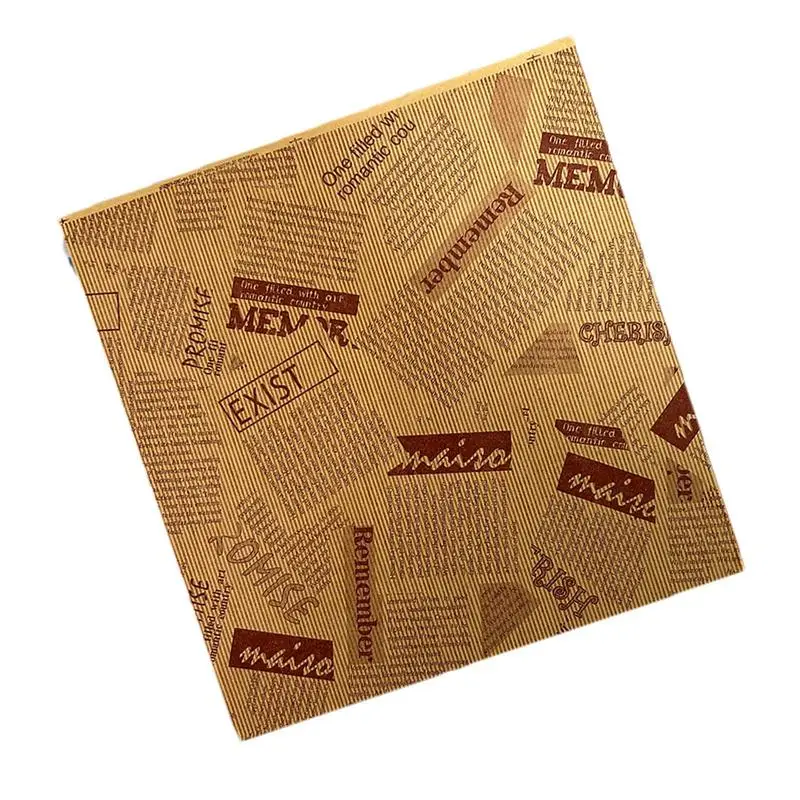 Food Paper Sheets Sandwich Wrap Paper Grease-Resistant Basket Liners 100pcs Non-Stick Heat Resistant Food Wrapping Sheets For