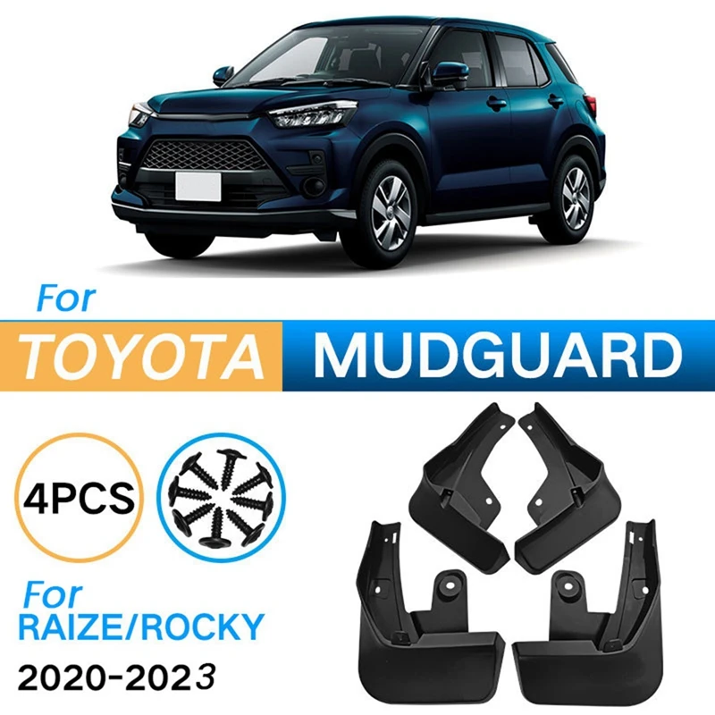 4PCS Car Mudguard Mud Flaps Splash Mud Guard Fender For Toyota Raize Rocky 2020-2023 Car Accessories