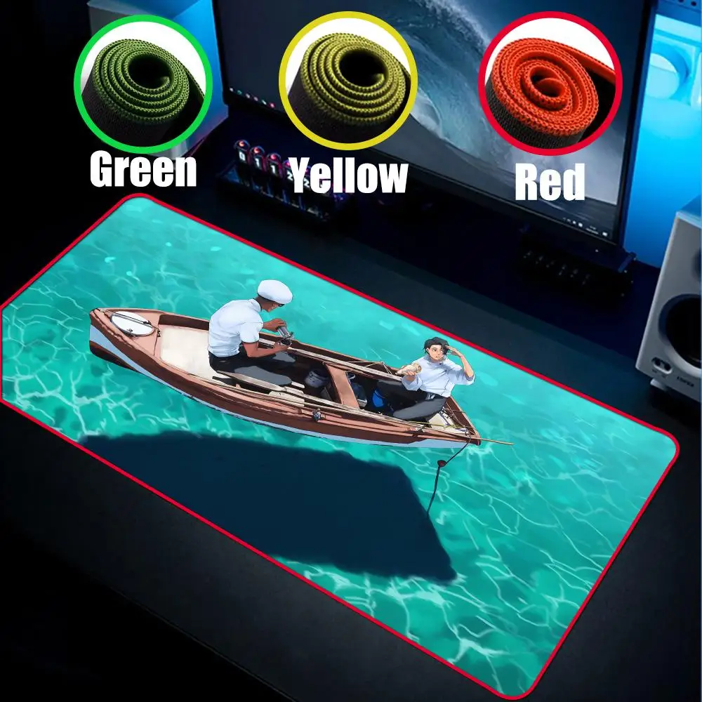 

Super Okkotsu Yuta Juju Mouse Pad 90x40cm Red Colorful Lock Edge Pure Natural Rubber Desktop Anti slip Large Mouse Pad