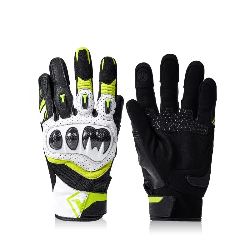 

Upgrade 3K carbon fiber anti-drop double finger, touch screen full finger/half finger motorcycle riding gloves