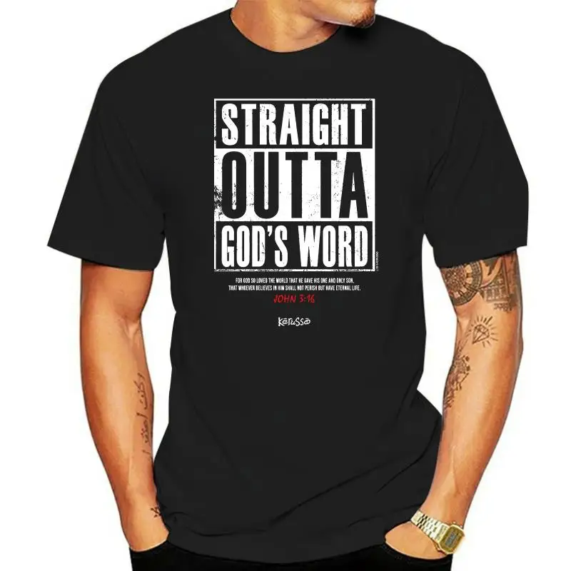 2024 Fashion Casual Streetwear Straight Outta GodS Word Christian T Shirt Cotton Tee Shirts Short Sleeve Designer Shirts