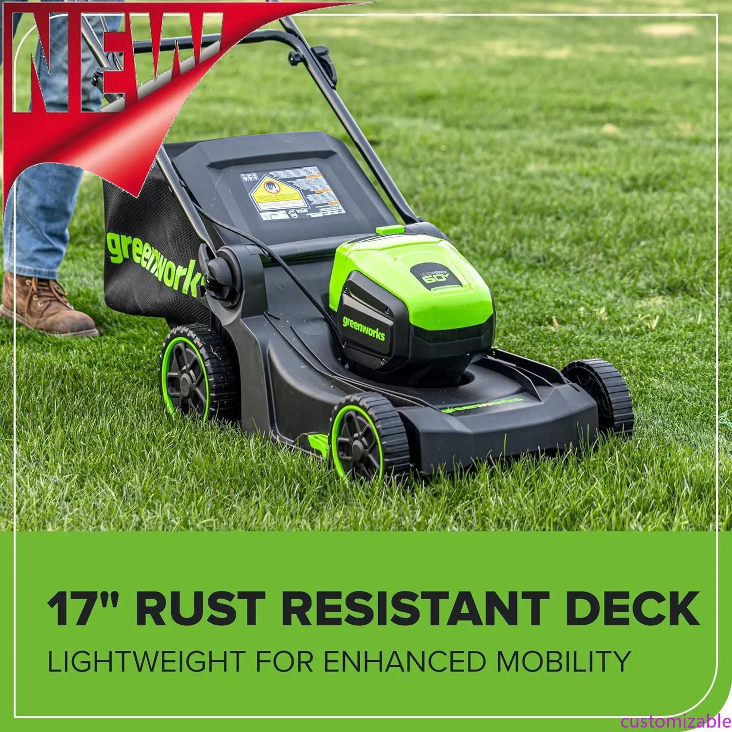 

Customizable 60V 17" Brushless (Push) Mower + 60V (610 CFM) Brushless Blower, 4.0Ah Battery And 3A Charger