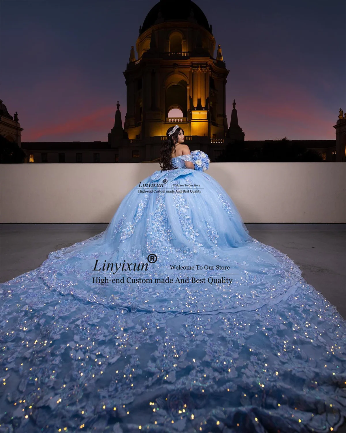 Vestido De quinceañera De princesa con apliques, vestido De baile De princesa con lentejuelas De encaje, tren dulce De cumpleaños, 16 Vestidos De 15 XV Años