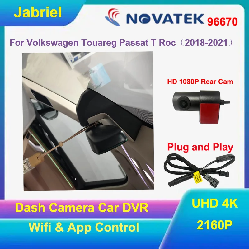 4K 2160P Auto Wifi Plug and Play Cable for Volkswagen VW Touareg Passat T Roc 2018 2019 2020 2021 2022