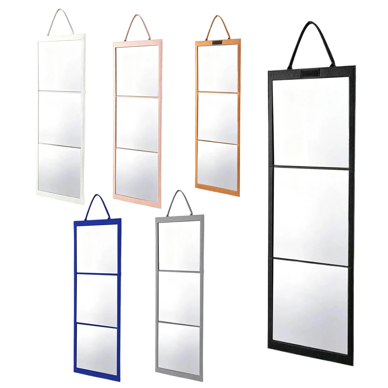 Folding Portable Full Body Mirror Hangable Shatterproof Looking-Glass 108x28cm Acrylic Wall Mirror For Door Wall Desktop Travel