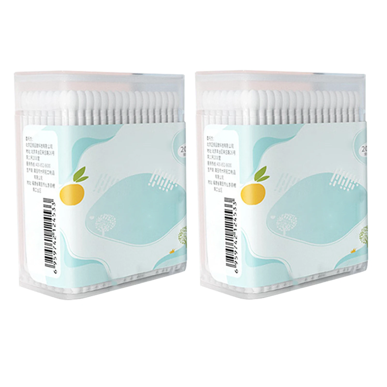 2 cajas de hisopos de algodón con forma de cabeza, hisopos desechables de doble punta para limpieza de orejas, hisopo de algodón suave y duradero