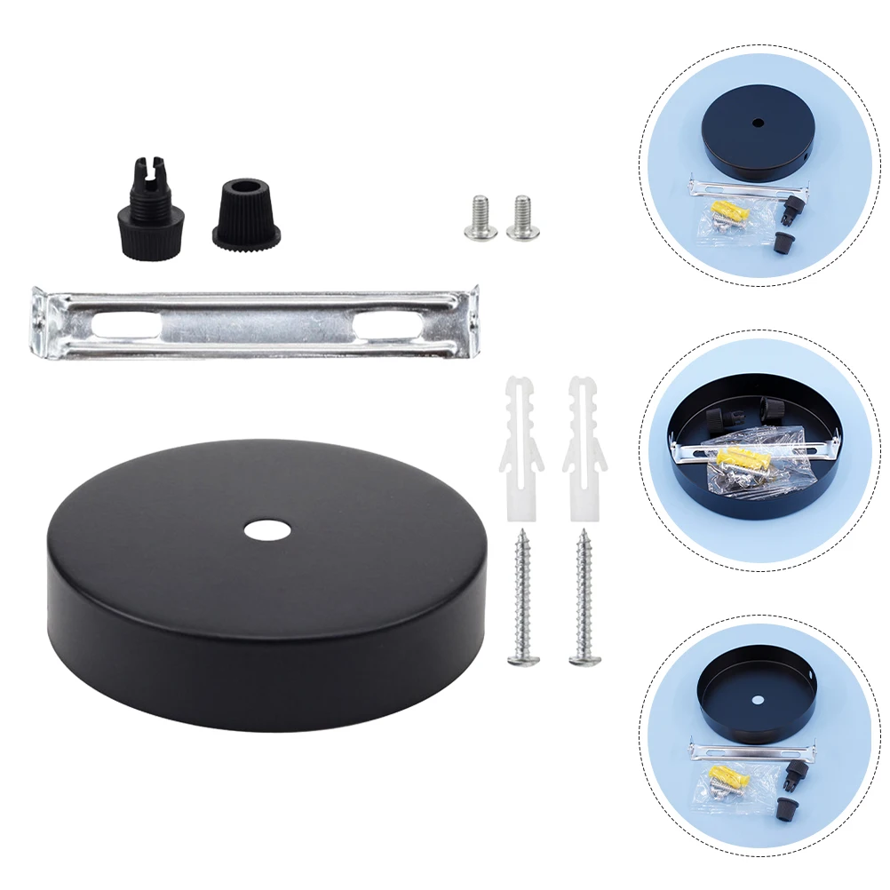 

Canopy Round Base Accessories Light Fixture Mounting Plate Black Plastic Ceiling Kit