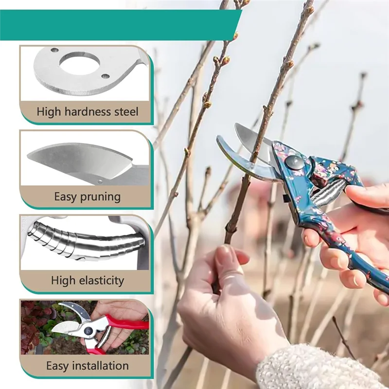 HHO-Hand Pruner Replacement Kit Spare Blade, Spring, & Adjustment Key For Garden Pruning Shears & Bypass Clippers