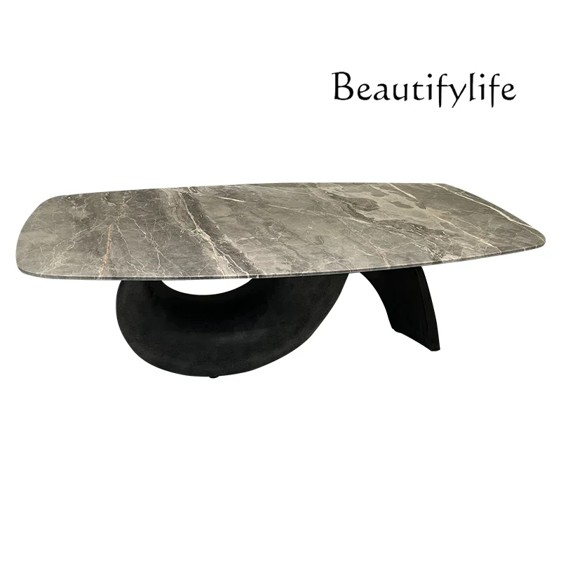 Italian Natural Marble Coffee Table Living Room Light Luxury Designer Creative Small Apartment Home