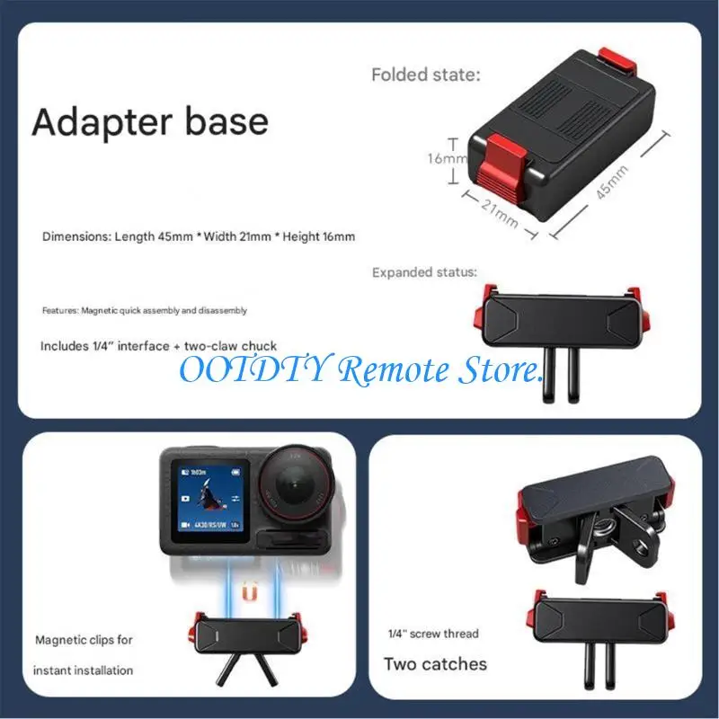 Action Camera Adapter Mount for Action Camera Quick Release Adapter Connection Extension Base Camera Accessories
