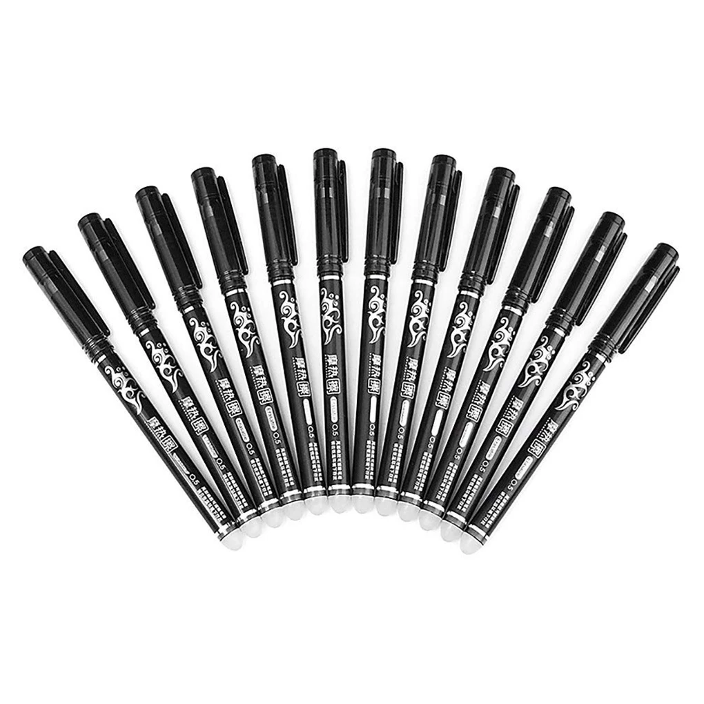 

12pcs 0 5mm Erasable Gel Ink Pens Smooth Handwriting Pens School Stationery Supplies Black Color