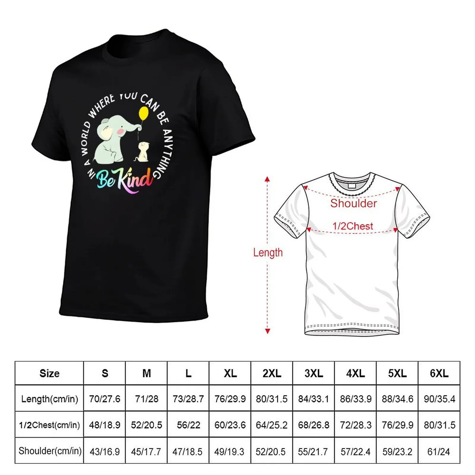 In a world where you can be anything be kind elephant cute cat and balloon kindness gifts autism awareness month T-Shirt