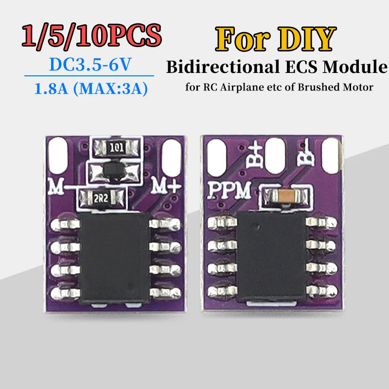 Mini Bidirectional Electronic Speed Control Module DC3.5-6V 1.8-3A for DIY Remote Control Car Brushless Motor ECS