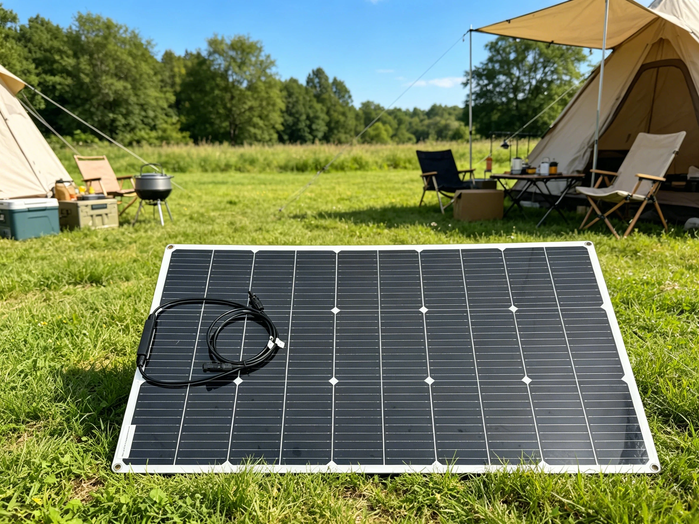 100W 12V Flexibles Monokristallines Solarmodul 18V PET-Solarmodul Wasserdichtes Tragbares Solarladegerät für Wohnmobil Wohnwagen Camping Boot Gartenhaus Batterie-Stromversorgung