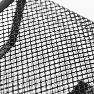 Schreibtisch-Organizer aus Netzstoff für Bürobedarf, Caddy mit Stifthalter und Aufbewahrungskörben für Schreibtischzubehör, 3 Fächer, Schwarz – Detail 4
