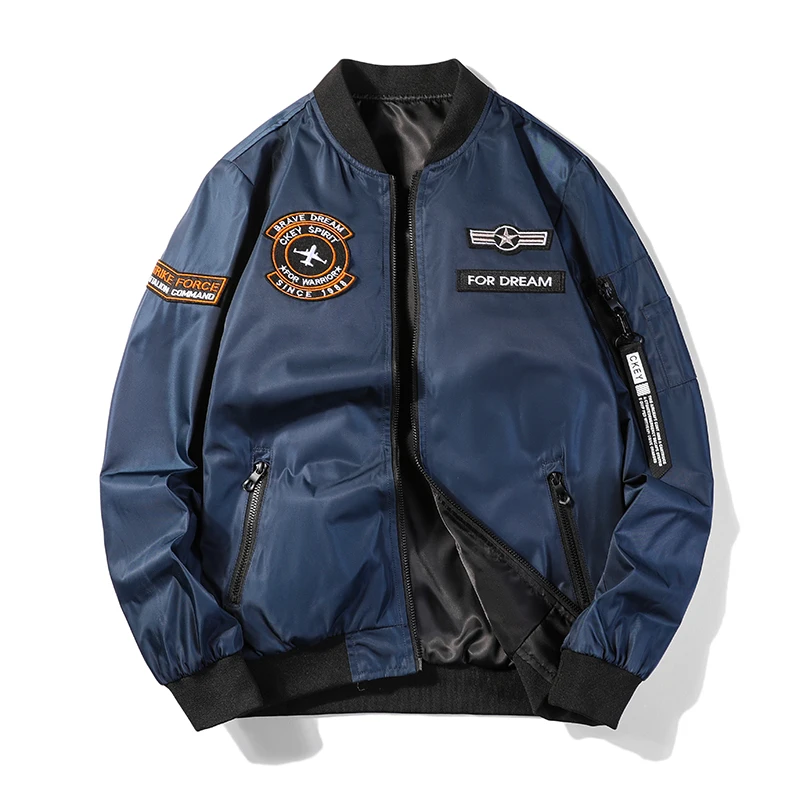 Coat Men\'s Air Force Pilot Jacket Autumn Winter Baseball Suit Trendy Brand Double Sided Thickened Large