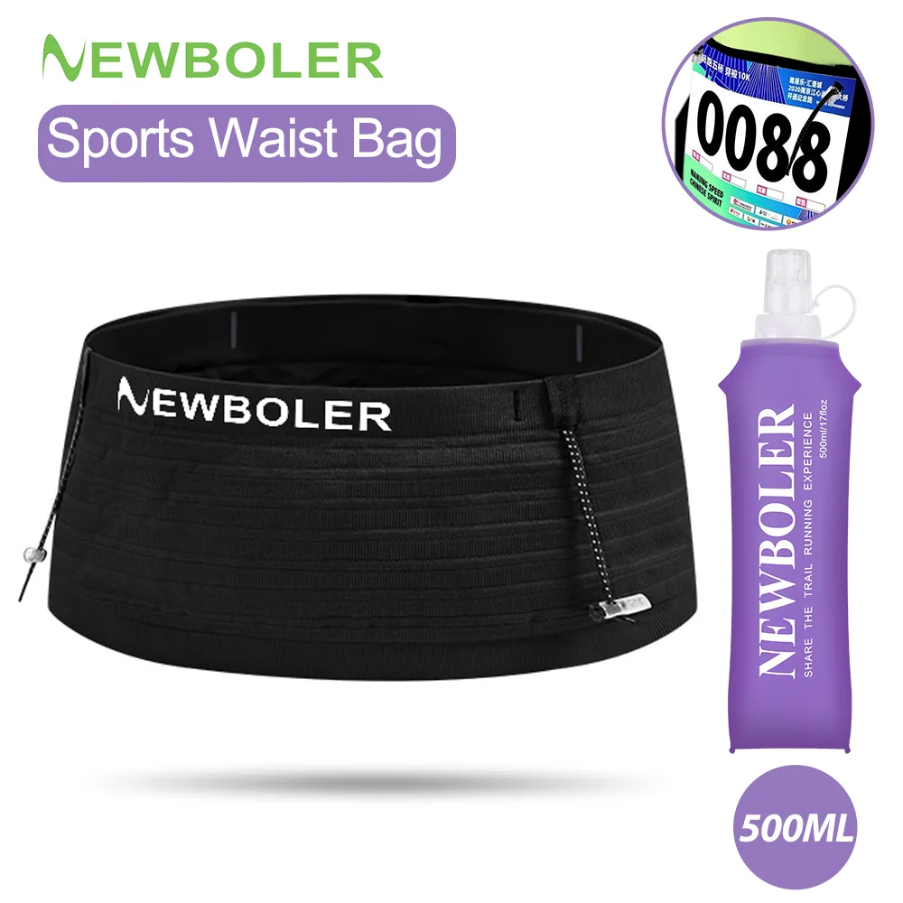 

NEWBOLER эластичная спортивная поясная сумка, легкий ремень для бега и гонок с номером для триатлона, марафона, велоспорта, альпинизма, сумка