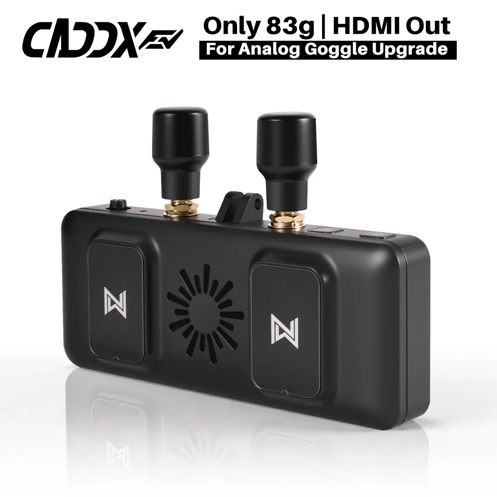 CADDX Walksnail Avatar FPV VRX HD Receiver 4 Antennas 22ms Low Latency DVR Output for High Def Input FPV Goggles Drone Pilots