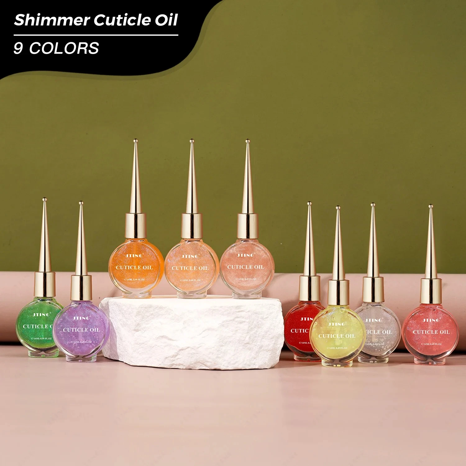 JTING 1pc Design Shimmer Olio per cuticole 9 colori Nutrizione Olio rivitalizzante Olio per cuticole per forniture Unghie