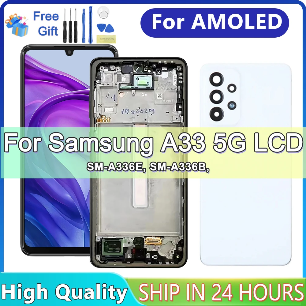 A33 5G AMOLED Display For Samsung Galaxy A33 5G A336 A336B A336E LCD Display Touch Screen Digitizer For Samsung A336 Display