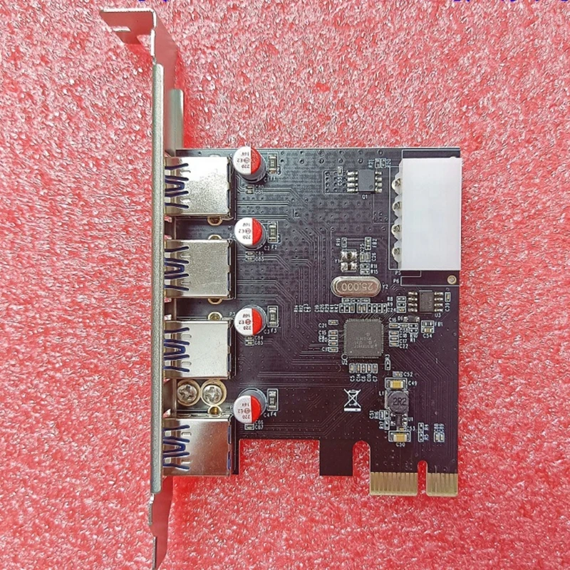 

Expansion Card 4 Port USB3.0 PCIE Desktop Computer Expansion Card Adapter PCIe USB3.0 Controller Adapter for Desktop PC F19E