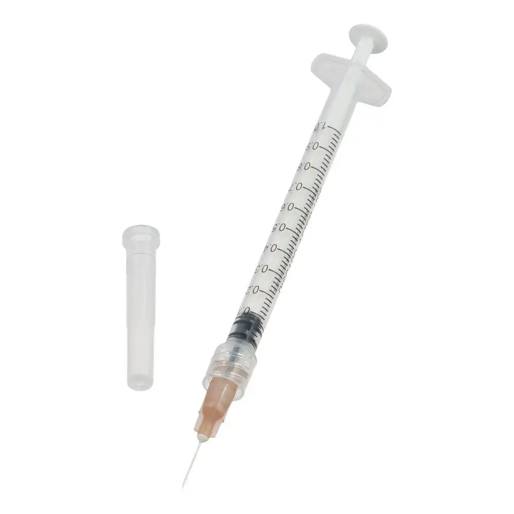 20Pack 1ml/cc Disposable Plastic Sterile Syringes with 25Ga Cap, for Scientific Labs, Industrial Adhesives, Individually Package