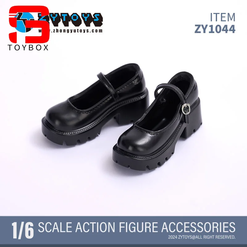 In Voorraad ZYTOYS ZY1044 1/6 School Meisje Zwart Lederen Schoenen JK Uniform Schoenen Model Fit 12 ''Vrouwelijke Soldaat Action Figure body