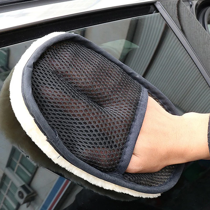 قفاز غسيل السيارات الناعم من الصوف المصنوع من الألياف الدقيقة، أدوات العناية بالغسيل #1