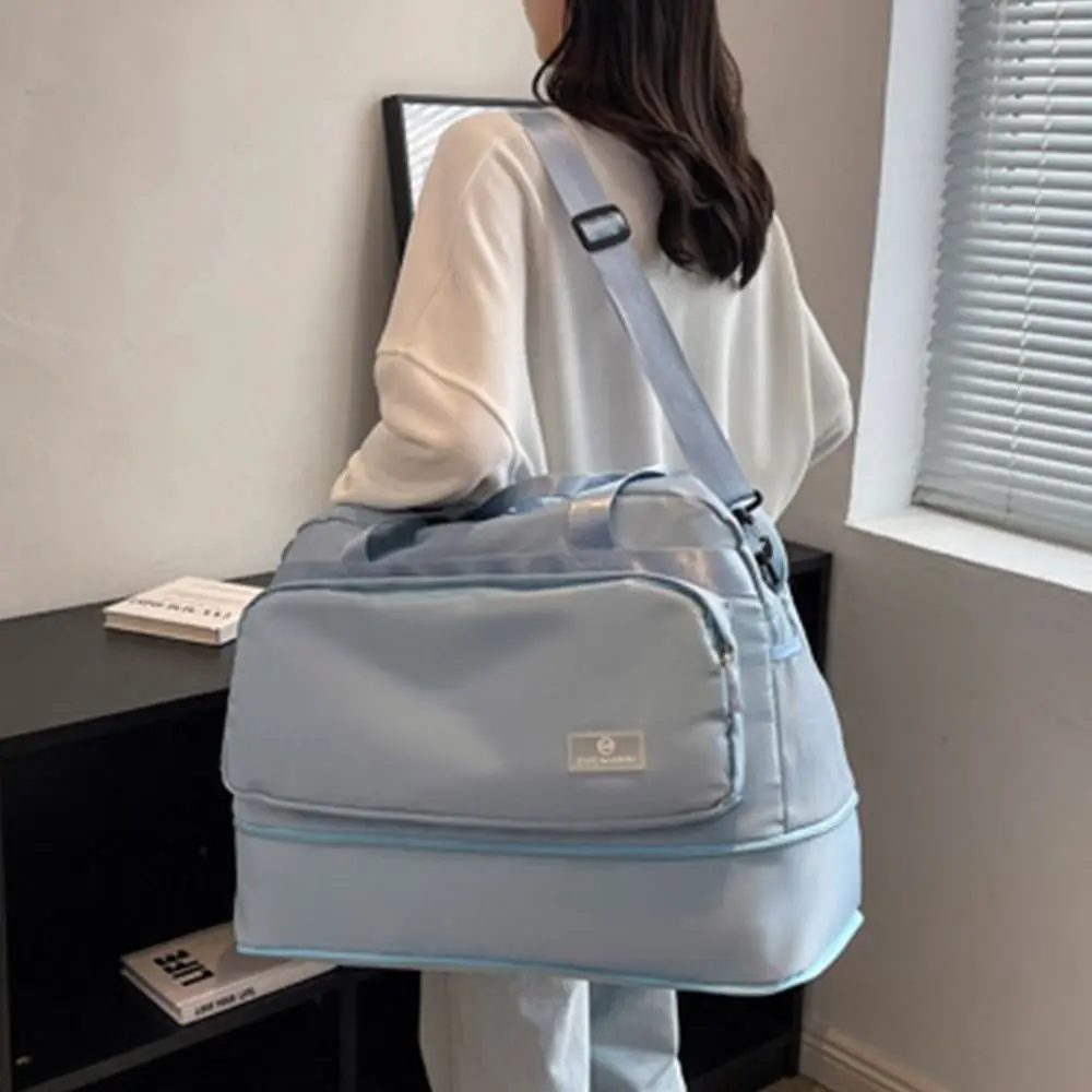 Expandable Travel Duffel Bag Crossbody Waterproof Travel Luggage Bag Dry-wet Separation Durable Gym Shoulder Bag