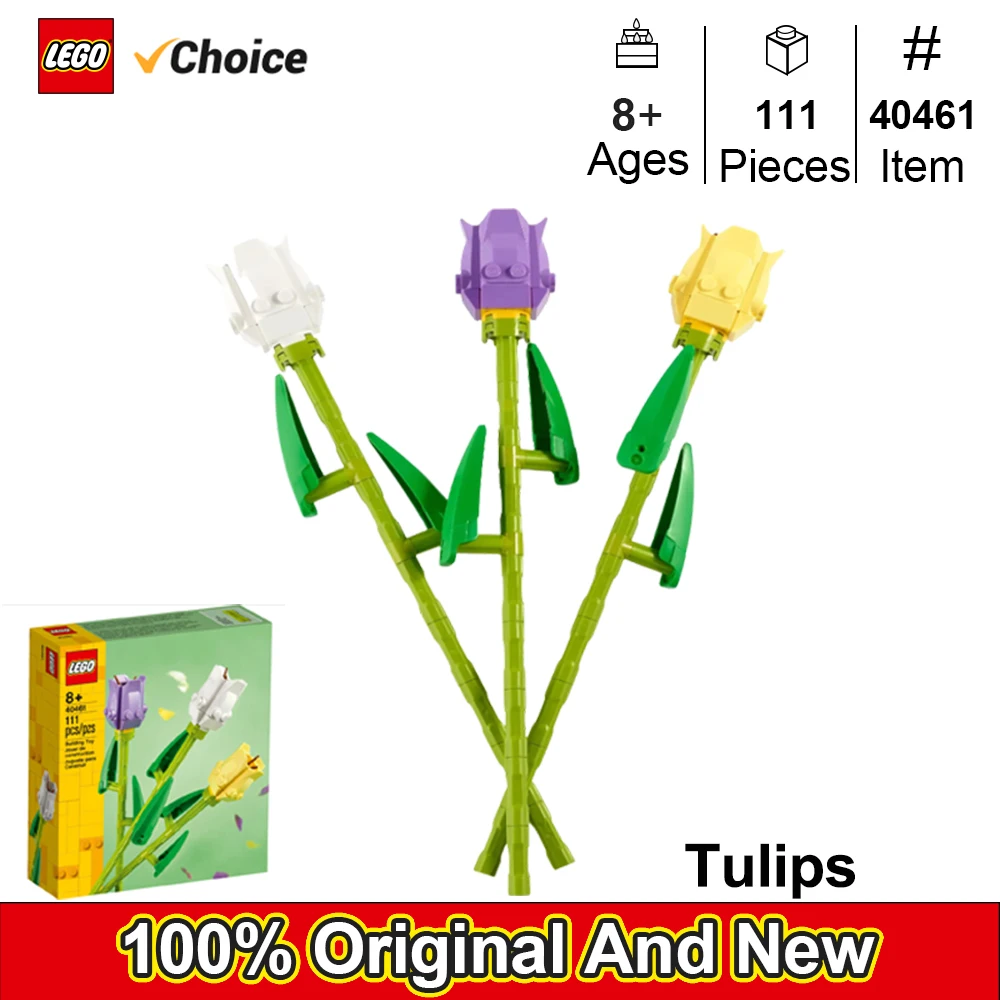 LEGO 40461 Tulips Flower Bouquet 111PCS  DIY Toys For Boys Girl Children Gift ages 8+