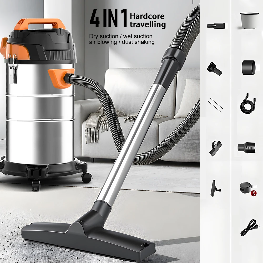 25L/30L/40L Industrial Vacuum Cleaner 220V Electric Vacuum Cleaner Wet & Dry Dust Extractor Home Commercial Suction Cleaner
