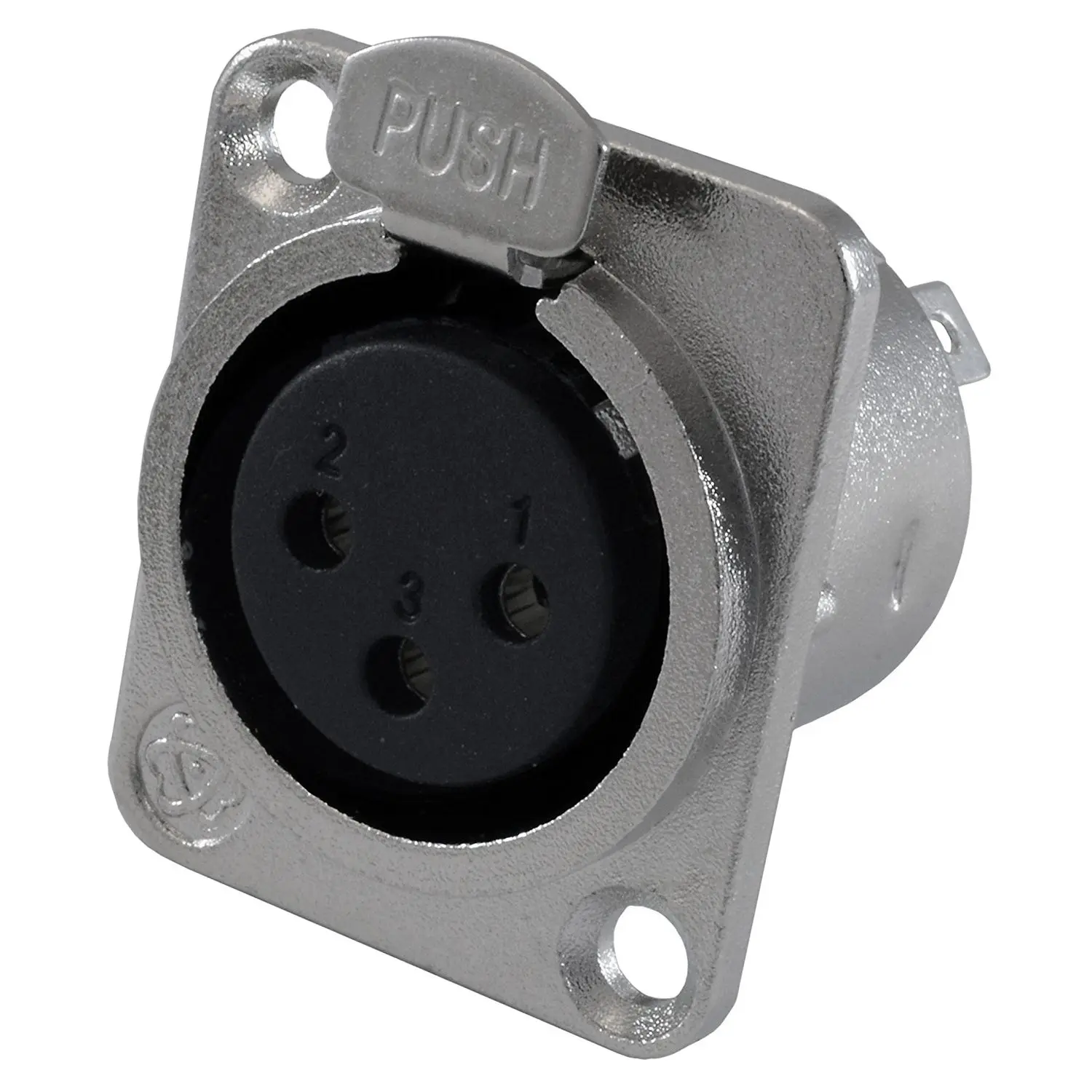 Conector hembra XLR de 3 pines, conector de montaje en Panel, serie D, tamaño XLR-F, paquete de 4