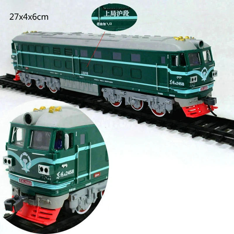 2X Kids Simulation 1:87 Alloy Internal-Combustion Locomotive Model Toy Acousto-Optic Train Toys For Children Gift(C)