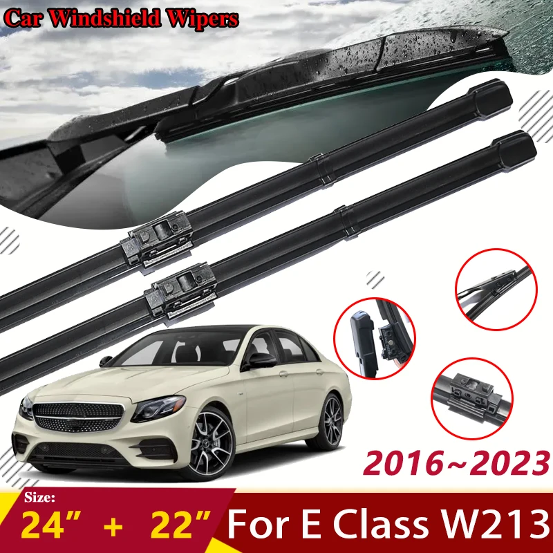 Car Accessories for Mercedes Benz E Class W213 2016~2023 S213 Auto Windshield Wiper Hybrid Rubber Blades Window Cleaning Brushes