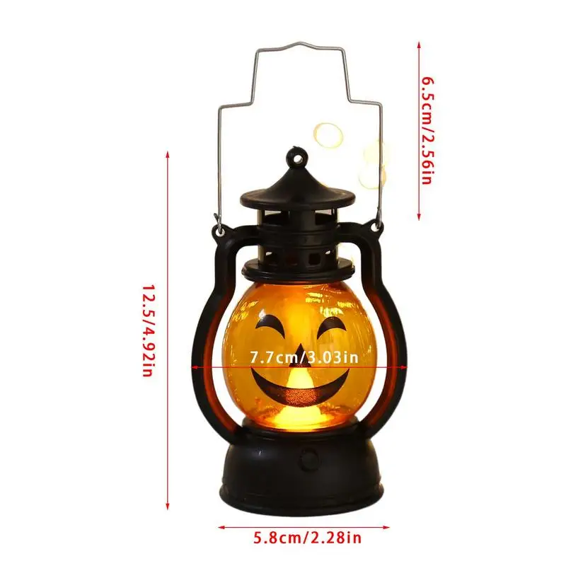 Retro Pompoenlantaarn Led Pompoenverlichting Jack-O-Lantern Decoratie Camping Hangende Lantaarn Kleine Paardenverlichting