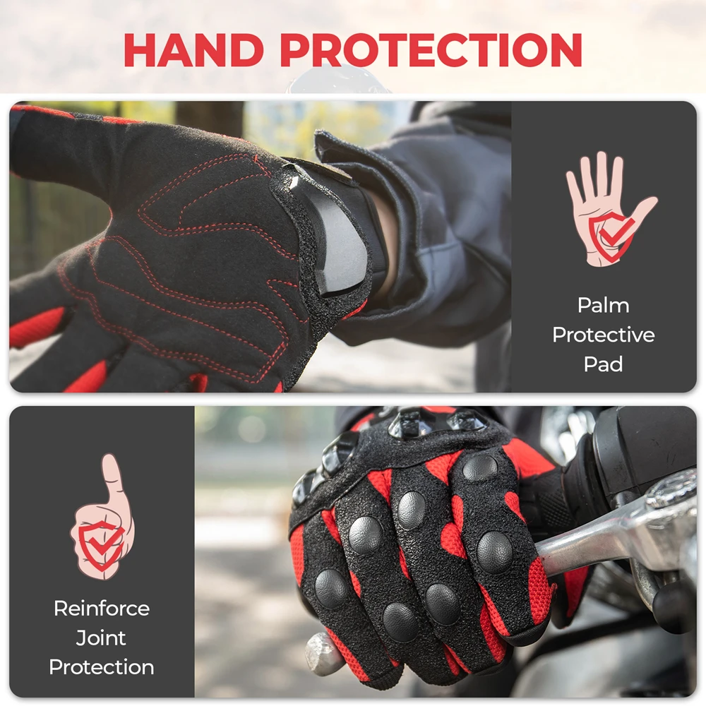 KEMIMOTO-Guantes protectores para motocicleta para hombre y mujer, manoplas transpirables para pantalla táctil, Motocross, Verano