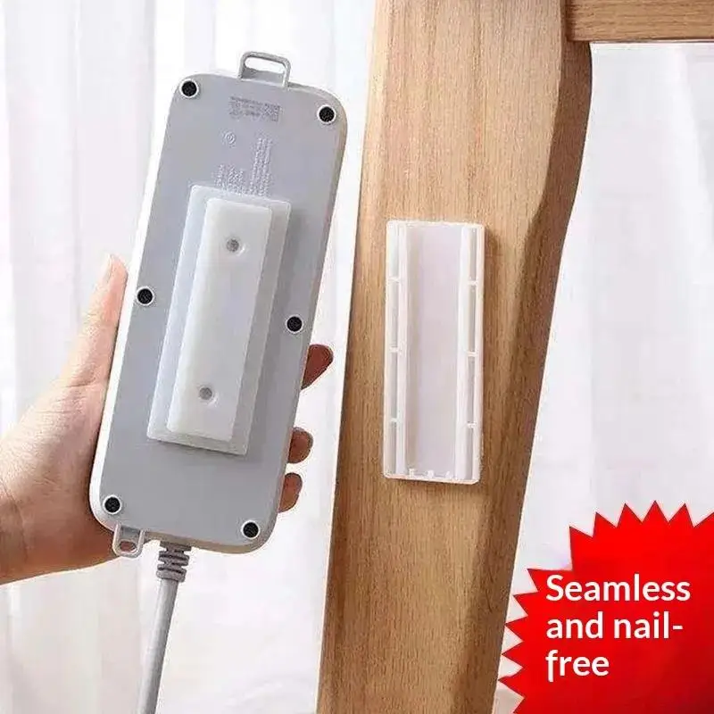 Ultra-Strong Adhesive Power Strip Holder – No Drill Space-Saving Wall Mount With Cable Management For Home & Office
