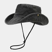 2023 Four Seasons Cotton Solid Bucket Hat Fisherman Hat Outdoor Travel Sun Cap for Men and Women 191 - Image 3