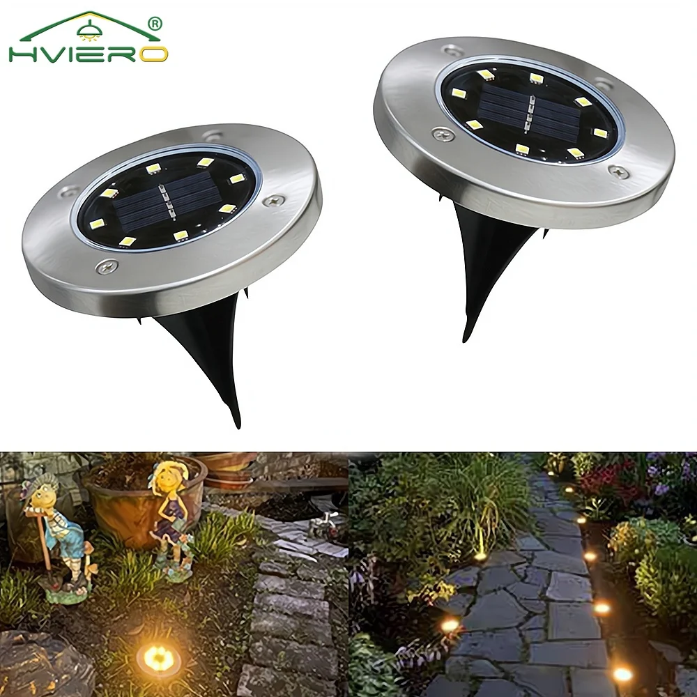 

Outdoor Solar Lawn 8LED DC 12V Lights Buried Garden Waterproof Path Park Way Villa Yard Floor Under Ground Spot Lamp Highlight