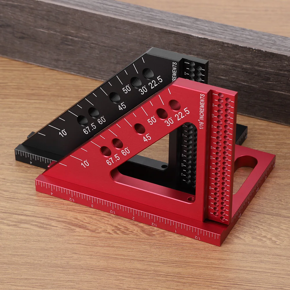 3D Carpenter Square with Angle Position Pin Framing Square Tool Aluminum Alloy Measuring Marking Ruler Woodworking Accessories