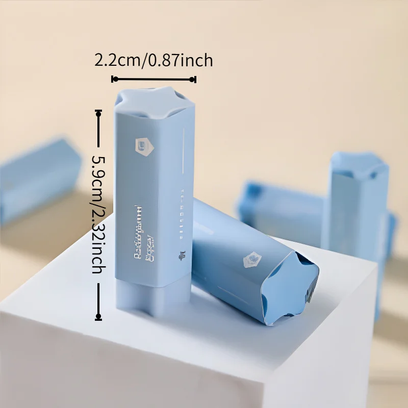 Blauer 5-spitzer sternförmiger Radiergummi mit hervorragendem Griff. Fühlen Sie einen blauen Farbverlauf. Sauber und glatt, ohne Rückstände oder Ausfallen