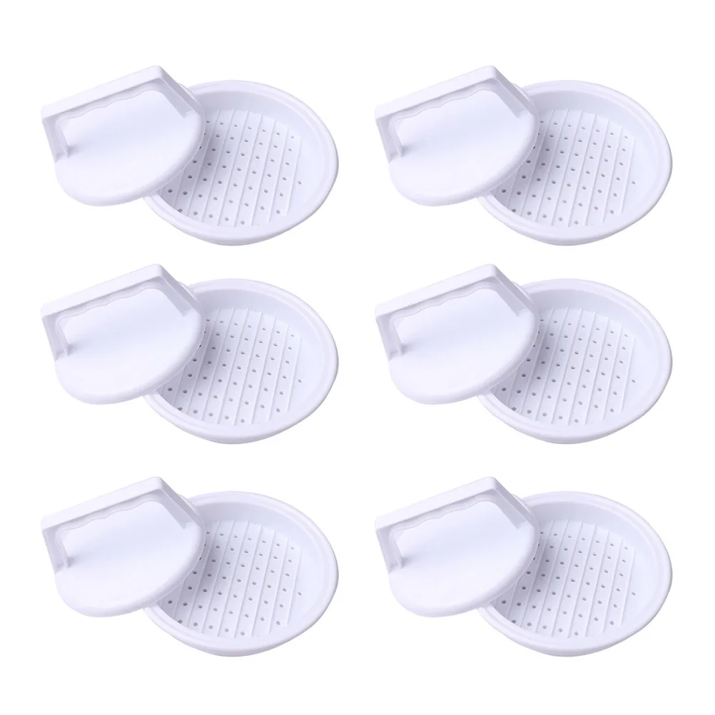 

6pcs Burger Mold Meat Meat Round Round Non-Stick Pp Cutlet Press Tool For Homemade Hamburgers Maker Press