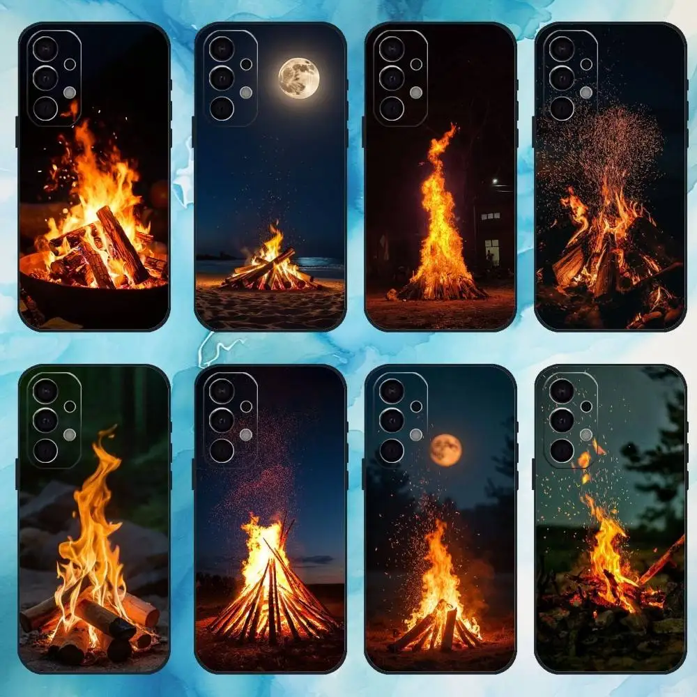 

Bonfire Phone Case For Samsung Galaxy A73,A72,A71,A70,A53,A52,A51,Others Soft Black Cover