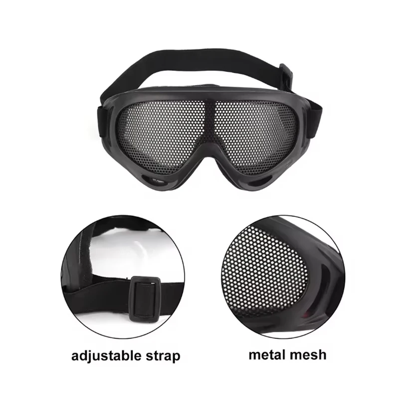 

Outdoor Eye Protective Comfortable Airsoft Safety Tactical Glasses Goggles Anti Fog With Metal Mesh/PC Len For Paintball Hunting
